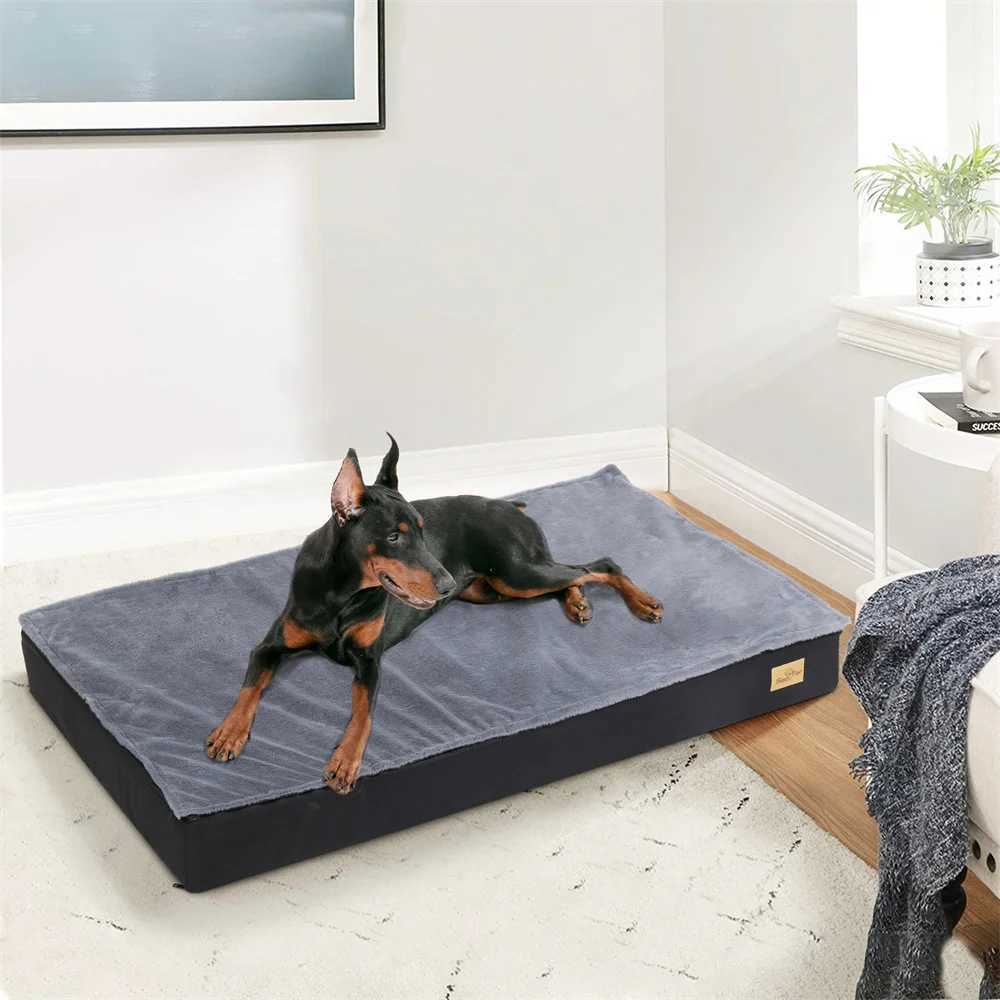 Large orthodontic dog bed waterproof pad Pet pad 2-in-1 pet dog Flat noodles box bed indoor and outdoor with removable and washable cover X250412