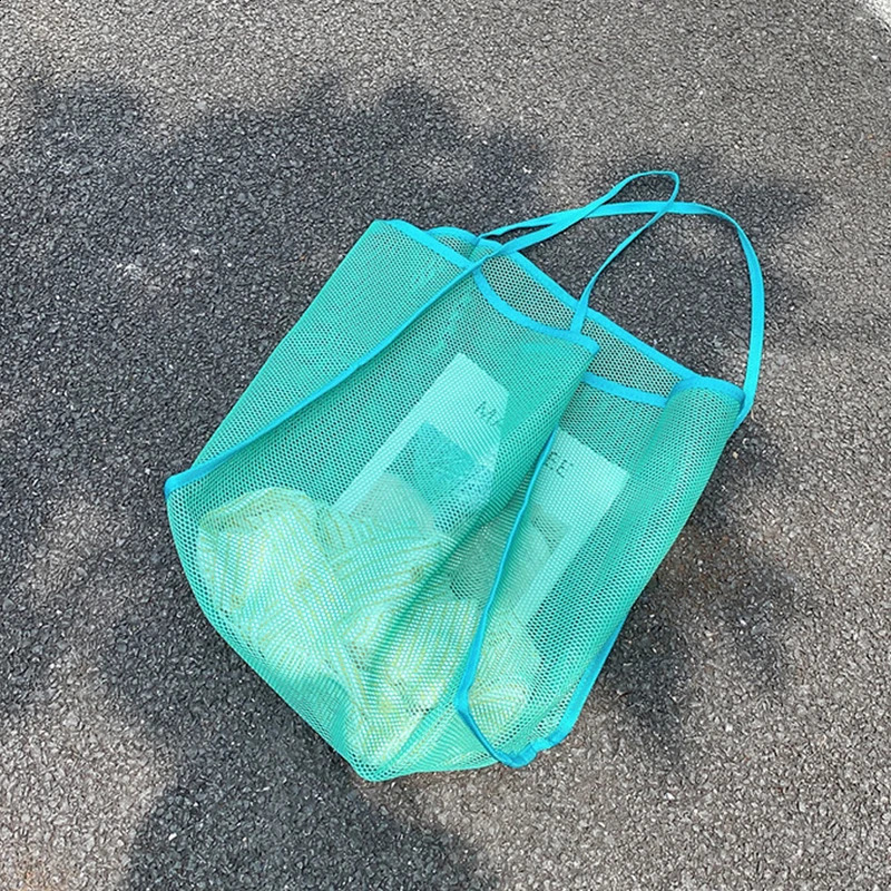 Summer Mesh Bag Hollow Out Large Capacity Shoulder Bags For Women Travel Beach Bag Student Bookbag Shopping Back 250407