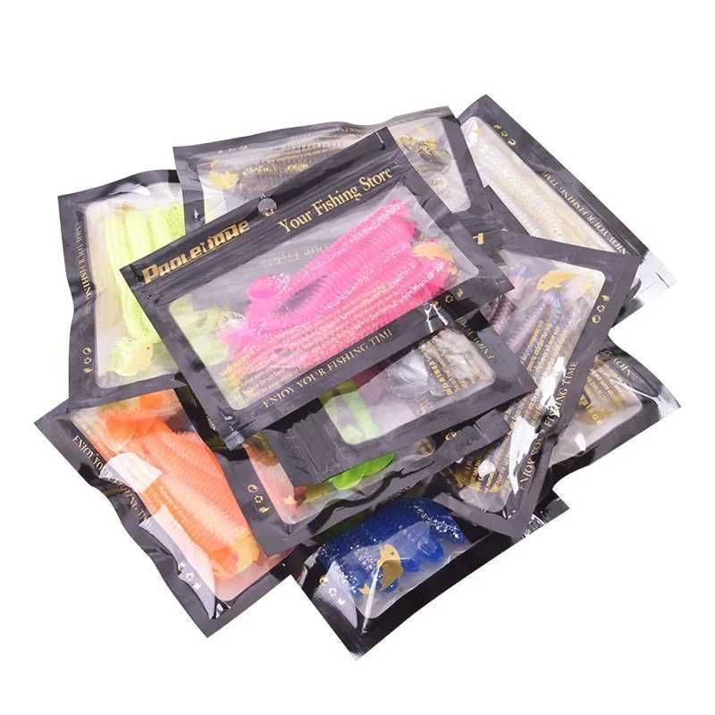 Proleurre Fishing Worm Soft Lures Jig Wobblers 5cm 7cm 9cm Easy Shiner for Carp Bass Artificial Double Colors Silicone Swimbait Z250411