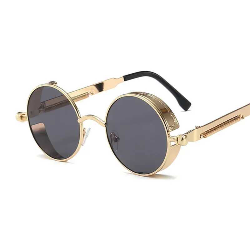 Metal Steampunk Sunglasses Men Women Fashion Round Glasses Brand Drsigner Vintage Sun Glasses High Quality Oculos De Sol UV400C250411