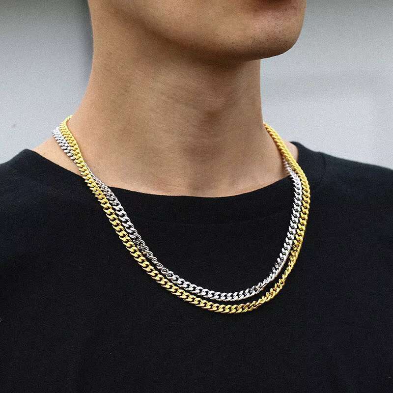 Trend Leader High Quality Smooth Gold Plated 925 Sterling Silver 5mm Cuban Link Chain Rope Chain