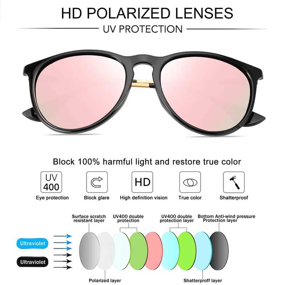 2024 New Vintage Womens Polarized Sunglasses Fashion Brand Driving Sun Glasses For Men Outdoor Round Gradient Lens Goggles Z250411