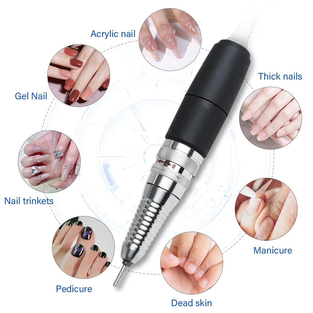 Nail Art Machine Handpiece 3 Pin for UP200 Core Electric Manicure Pen 35000 RPM Electric Nail Drill Handpiece Pedicure Tools 251110