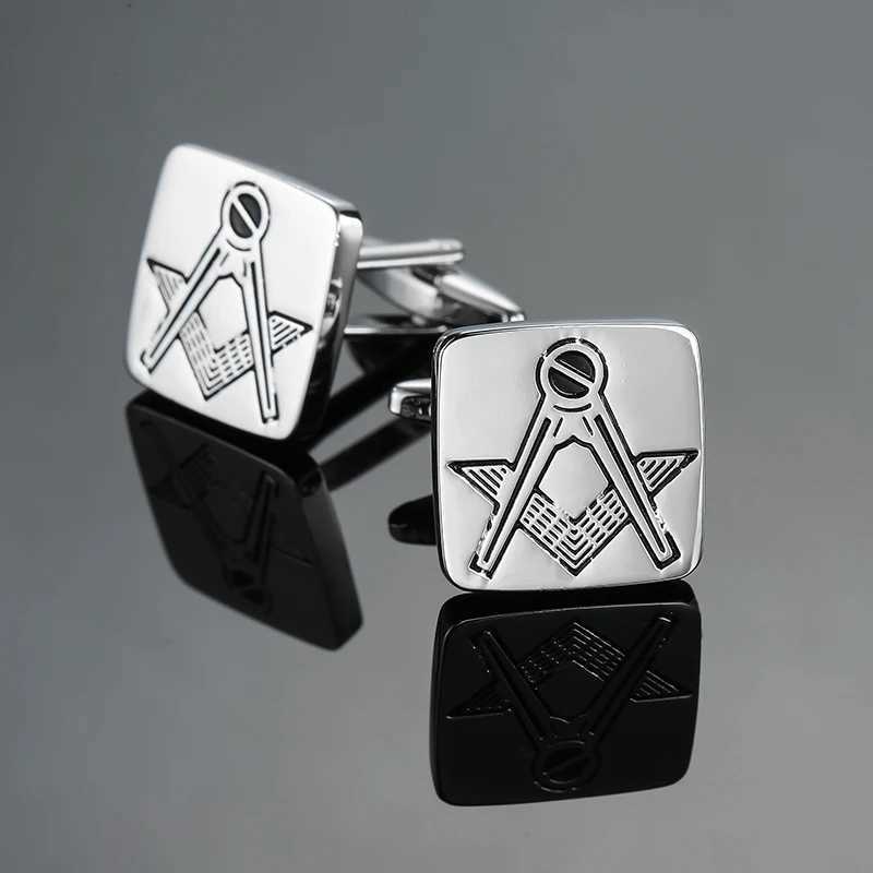 Hot Fashion Mens Cuff Links Freemasonry Cuff Links Masonic Cuff Button Sleep Designer for Masonry Square and Compass with GT250412