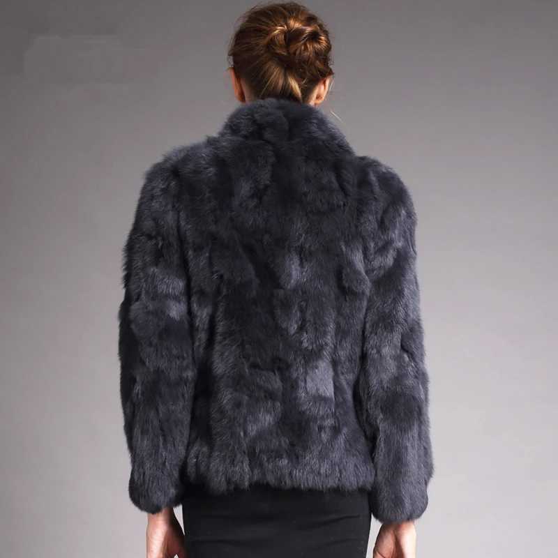 Natural Rabbit Fur Coat Women Winter Jacket Real Leather And Fur Bolero Womens Clothing Female Outerwear With 2024 Black Cold Z250930