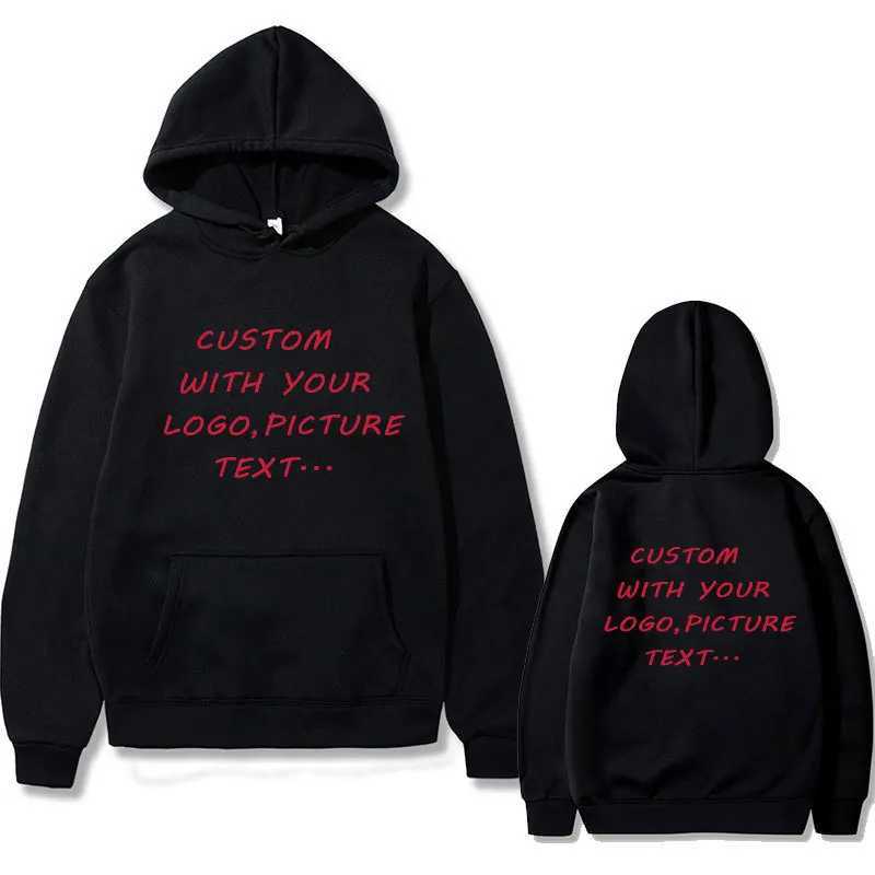 POD customization Custom Wtih Your Own /picture print mens Autumn fleece Hoodie Regular fit Long Sleeve clothes Fashion Streetwear SportwearT251112