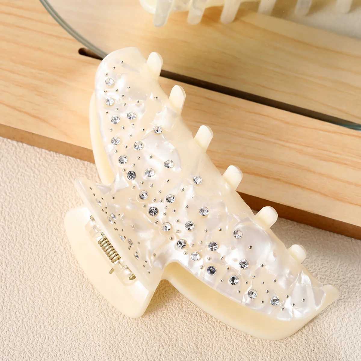 1 elegant acetic acid hair clip with rhinestone decoration non slip strong chin retention clip suitable for women Y2504012