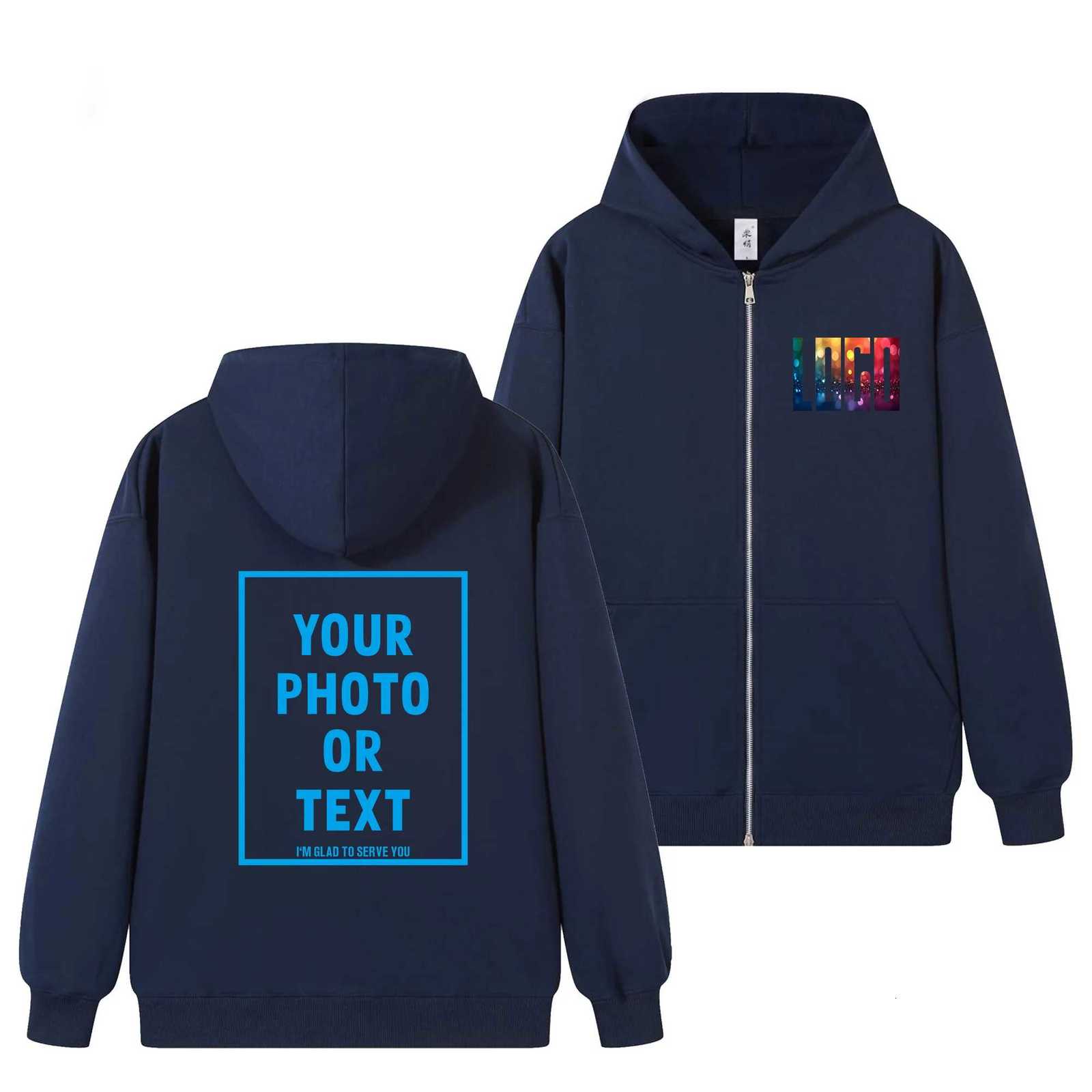 POD customization Customized printed 320G sportswear jacket team uniform DIY spring and autumn hooded cardigan custom casual loose guitar styT251112