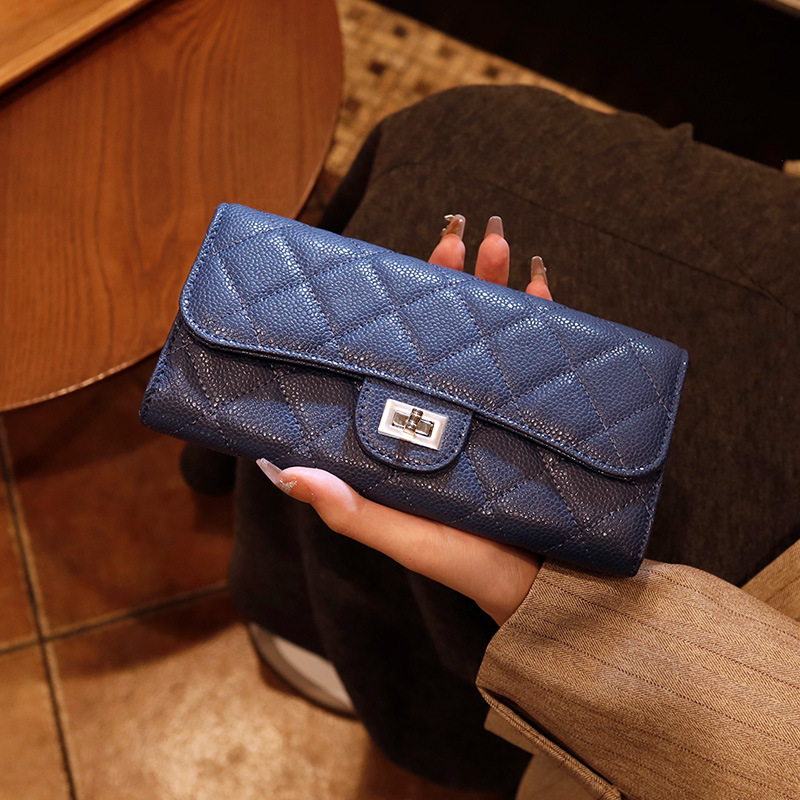 Genuine leather long women's wallet new style crossbody small bag chain bag cowhide wallet with multiple card slots