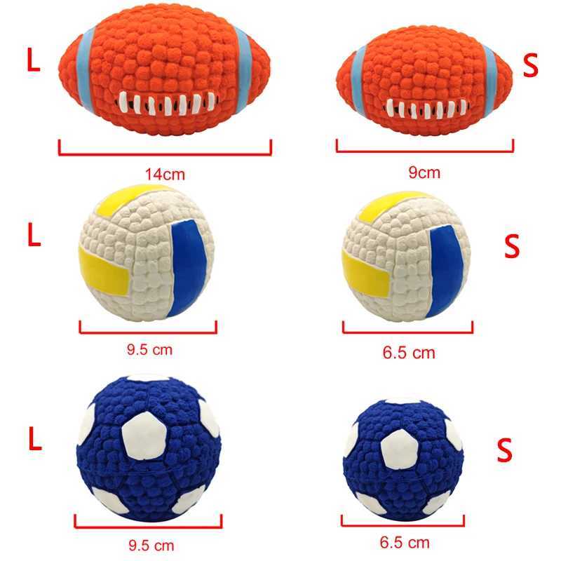 High Quality Soft pet ball squeeze for small and large dogs rugby tennis volleyball basketball latex teeth cleaning training toys T2504012
