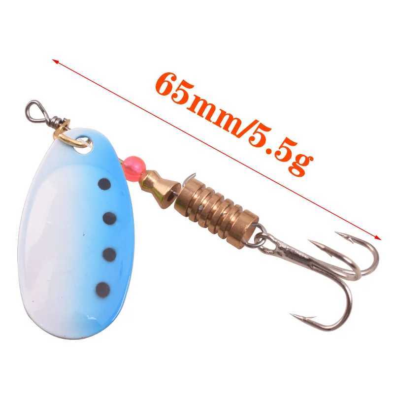 Rotating Spinner Fishing Lure 2.5g 3.5g 5.5g Spoon Sequins Metal Hard Bait Treble Hooks Wobblers Bass Pesca Tackle Z250411