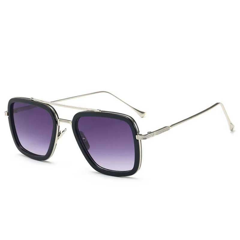 New Men Metal Square Sunglasses Male Classic Vintage Brand Sun Glasses Women Driving UV Protective Goggles UV400 EyewearC250411