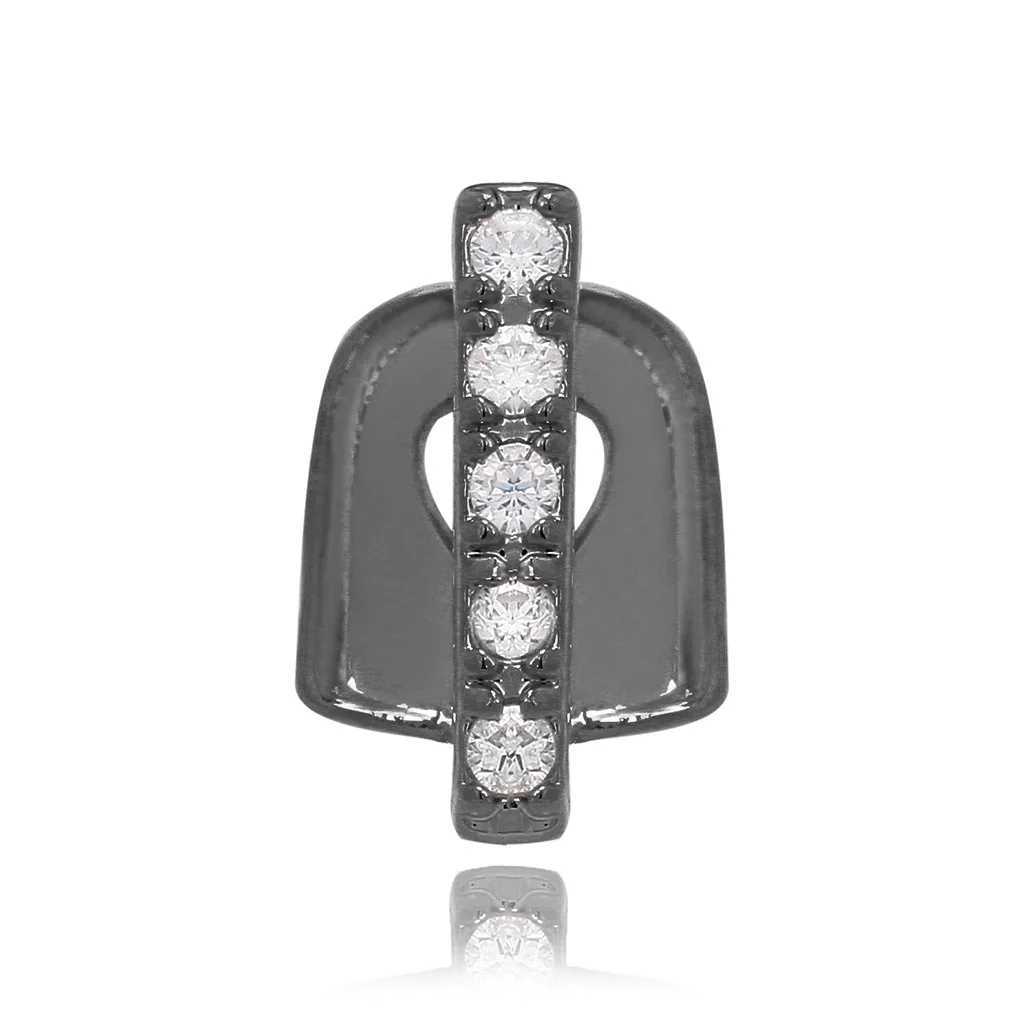 Single row ice out mini paving full CZ teeth Grillz mens and womens hip-hop charm jewelry top and bottom charm grill W250412