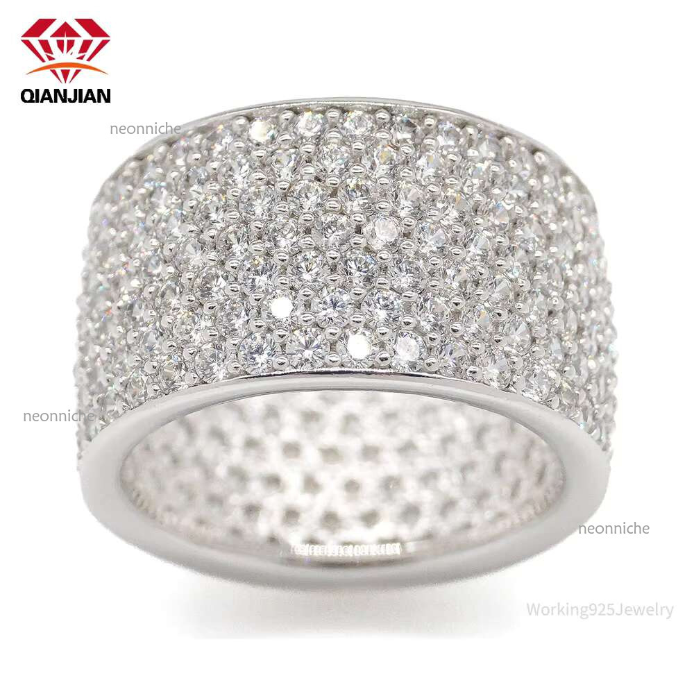 S Sier Moissanite Men's & Women's Inlaid Closed Iced Dia GRA VVS Hot Sale Wholesale Ring