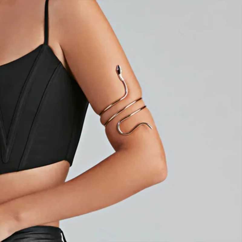 2023 Punk Coiled Snake Spiral Upper Arm Cuff Armlet Armband Bangle Women Jewelry Egypt Swirl Snake Arm Cuff Armlet BraceletC250411