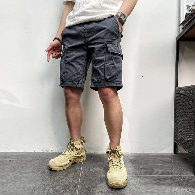 Summer Men Casual Cargo Cotton Mens Classic Vintage Pockets Outdoor Shorts Male Brand New Outwear Work Safari Short Pants