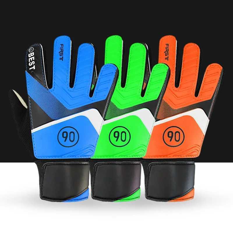 1 pair of childrens non slip gloves goalkeeper gloves finger protection goalkeeper thick latex football glovesXJ250412