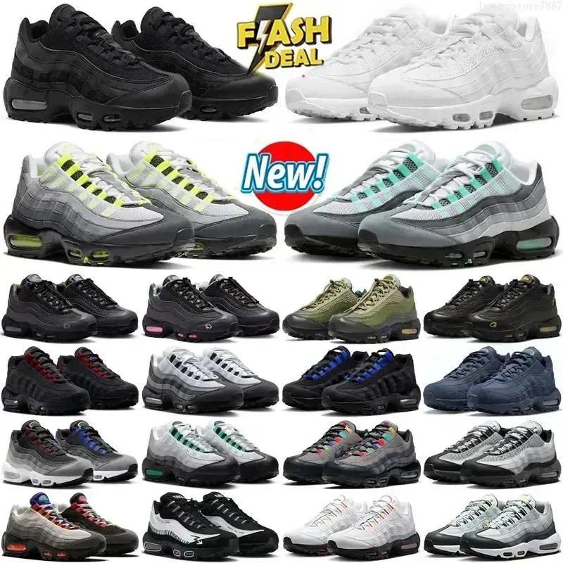 Free Shipping Mens 95 95s Neon designer Running Shoes Classic Triple Black White Yellow Cool Grey Olive Midnight Navy Men Trainers Sports Sneakers size 36-45