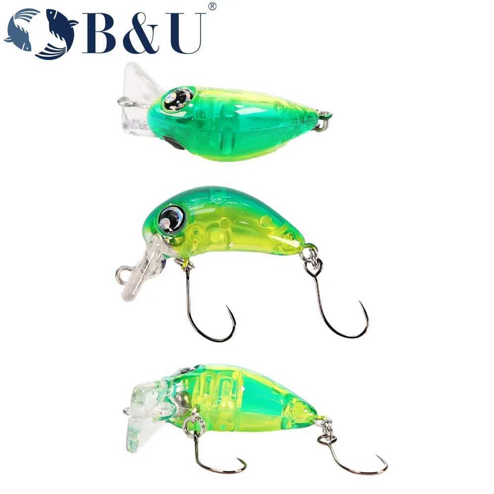 B U Crankbait Micro Slow Sinking Trout Fishing Artificial Hard Baits Freshwater Wobblers Trout And Perch Fishing Lures Z250411