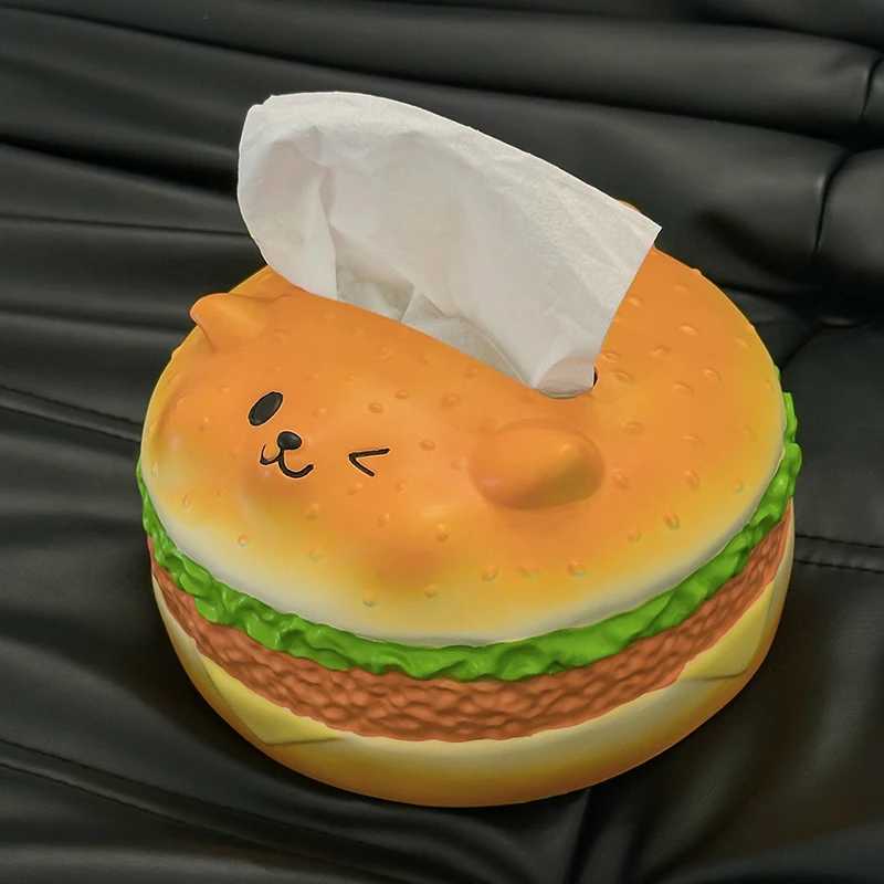 Cartoon Cute Burger Tissue Box Storage Box Living Ro Desktop Decoration He Fun Decorations Ornaments Y251112