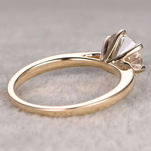7.5mm Round Moissanite Engagement Ring Round Cut Diamond Wedding Ring Sterling Silver 925