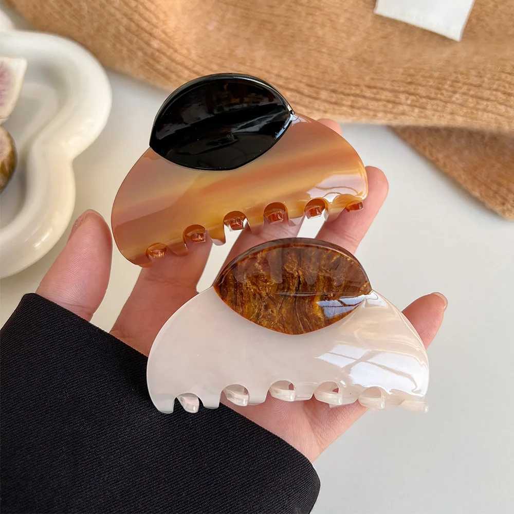 Retro patchwork acetic acid hair clip womens headscarf 2024 high-quality Korean elegant geometric hair clip Y2504012