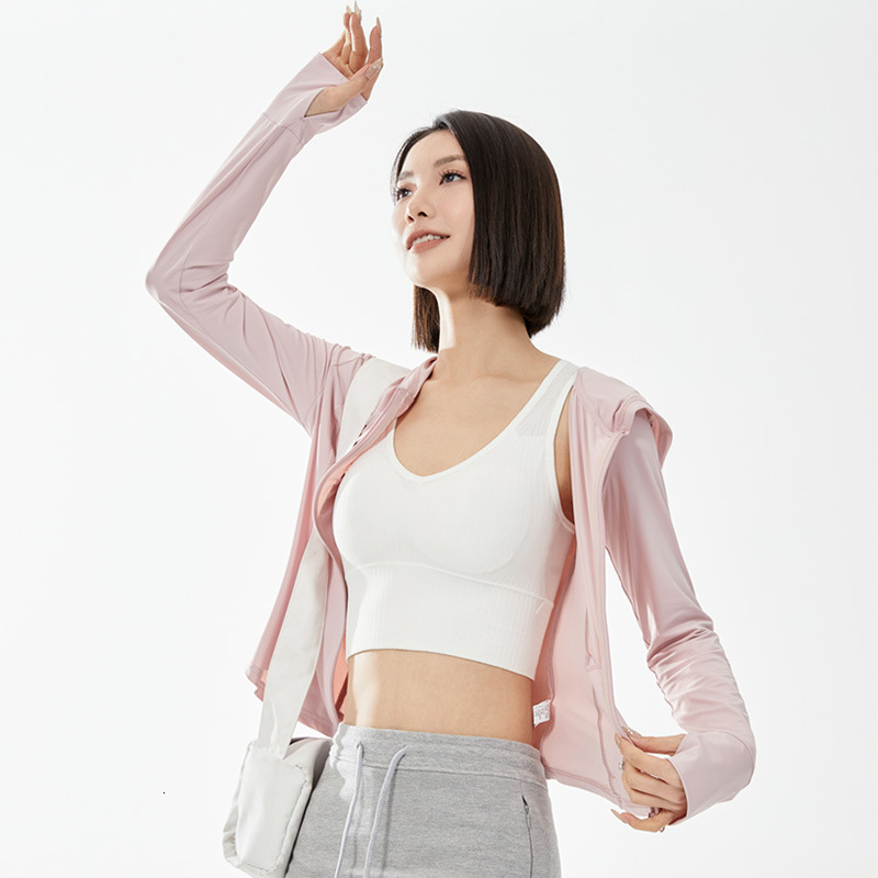Sunscreen Jacket for Women Skin Clothes for Women Slim Fit Breathable Sunscreen Clothes Summer Ice Silk Short Version Uv Resistant Upf100
