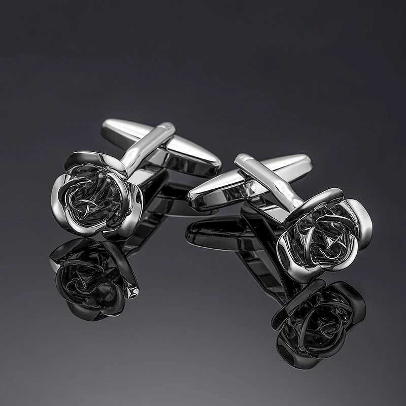 High quality mens French shirt cufflinks Love Rose Lucky Clover Maple Leaf Plum Cufflink Button Set Accessories Jewelry WholesaleT250412