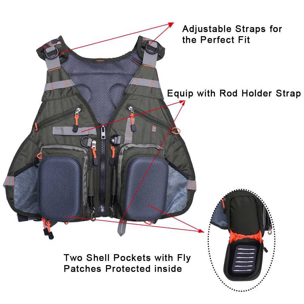 Fishing Vest Backpack Adjustable for Men and Women Fly Bass Fishing Pack Trout Bag for Outdoor Activities Z250411
