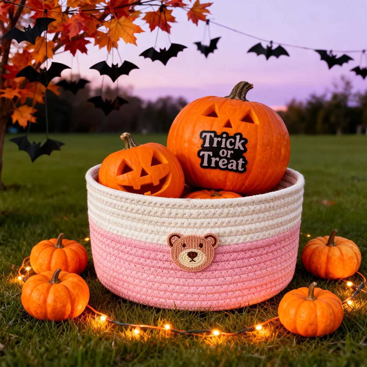 A small bear-patter baby ro basket / baby ro decoration / baby ro storage basket / desktop remote control storage box Y251112