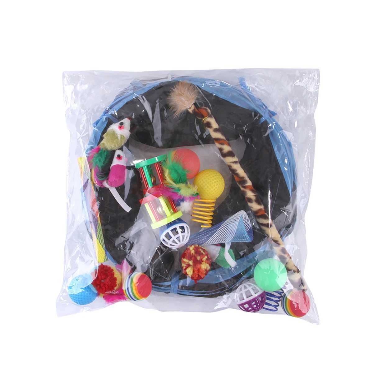 Cat Toy Set Cat Play Tunnel Mouse Shape Ball Folding Chat Fun Cat Tent Mouse Supplies Simulated Fish Cat Accessories Y250412