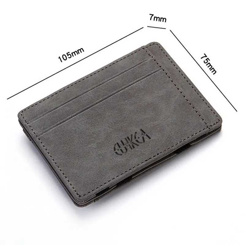 New Mini Mens Wallet Name Carving Deck Mens Wallet High Quality PU Leather Zipper Coin Pocket Mini Magic Mens Wallet Z250411