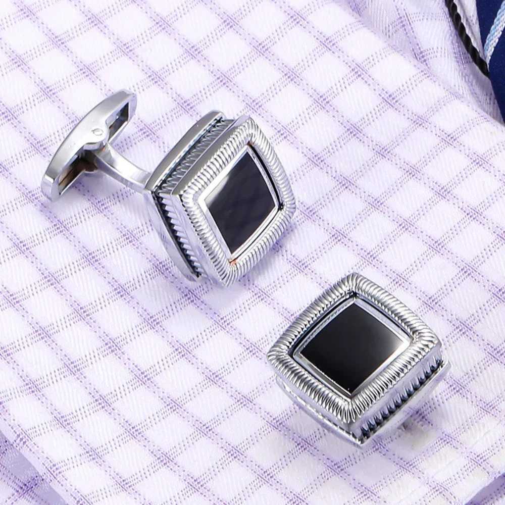 Fashionable enamel square crystal copper cufflinks mens French shirt buttons wedding party jewelry accessories gentlemens giftsT250412