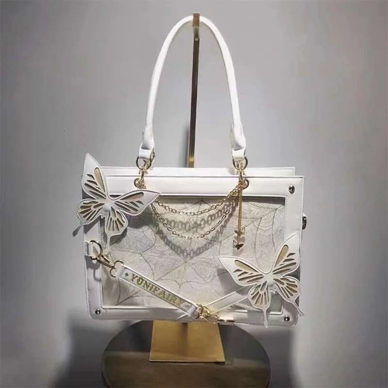 New Original Niche Design Ulzzang Ita JK Uniform Handheld Tote Girl Lolita Gothic Spider Web Dark Series Bag