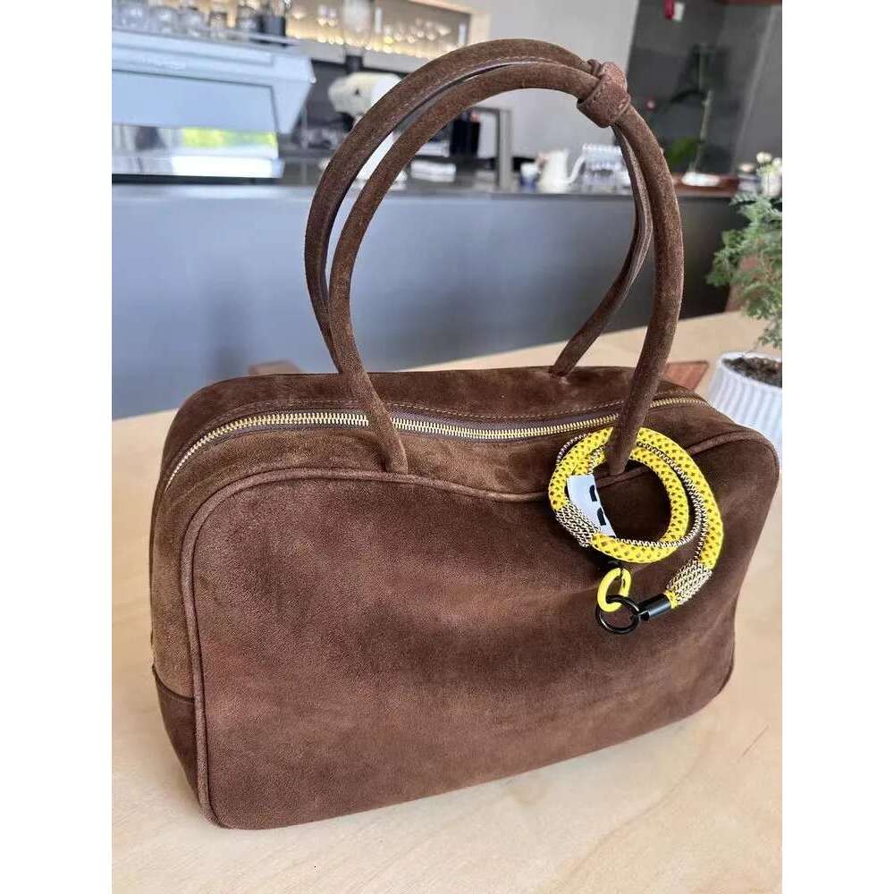 Designer New Office Womens Single Handbag Suede Real Leather Soft Underarm Shoulder Bag Totes Large Capacity Zipper