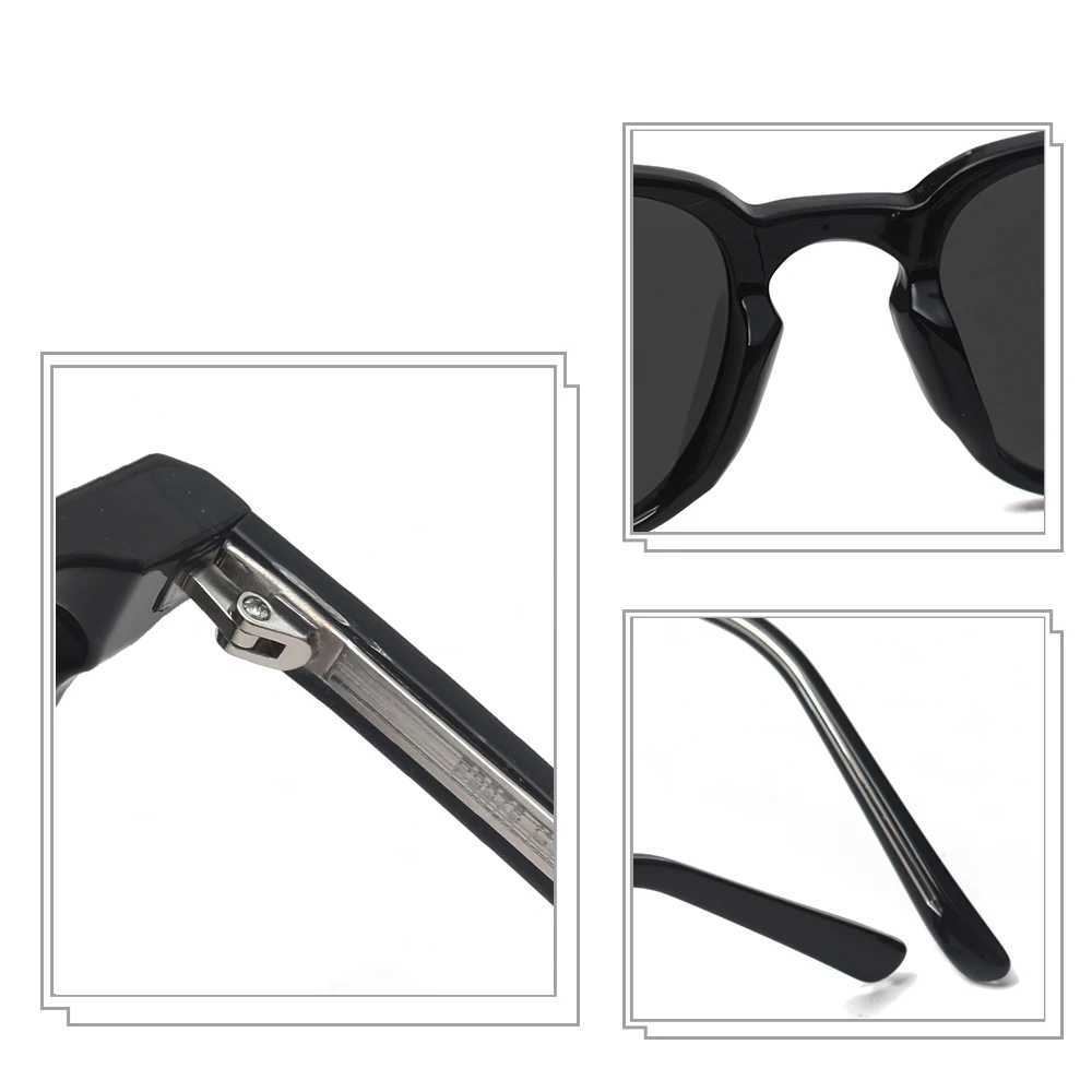Kachawoo square sunglasses men polarized tr90 frame rivet brown black sun glasses for women birthday gifts high quality handmade Z250411