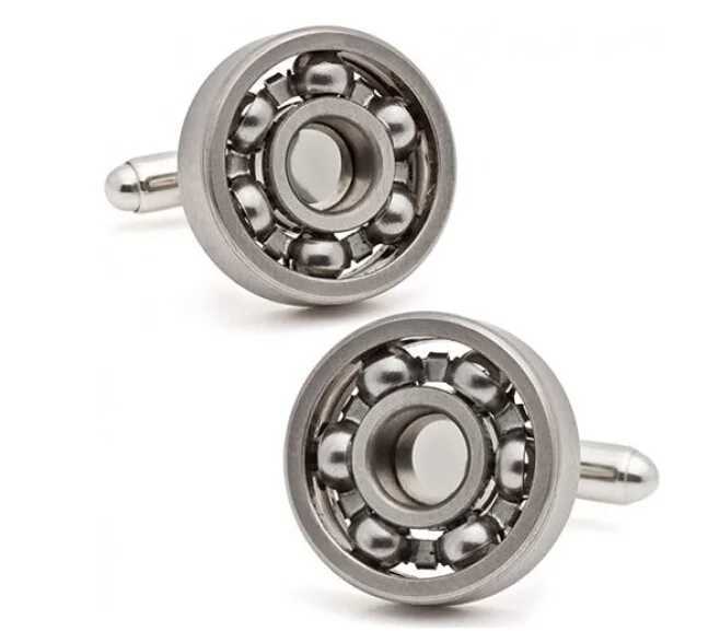 Ball bearing cufflinks mechanical retro metal color cufflinks functional rotation diversityT250412