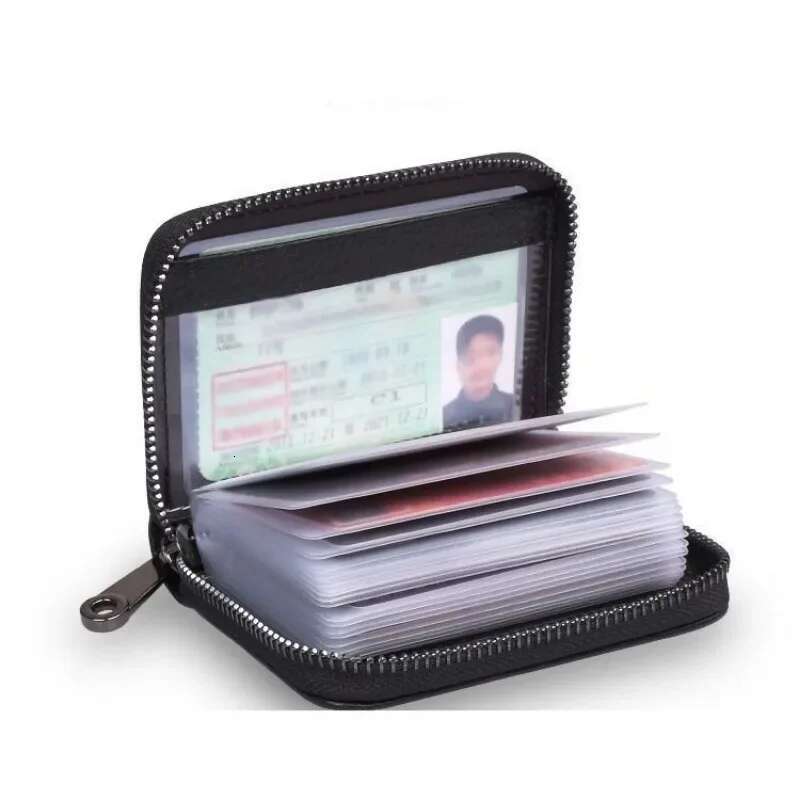 Pu Leather Travel Bank ID Organizer Wallet Holder Ticket Credit Card Bag Case Zipper Pouch ddmythur