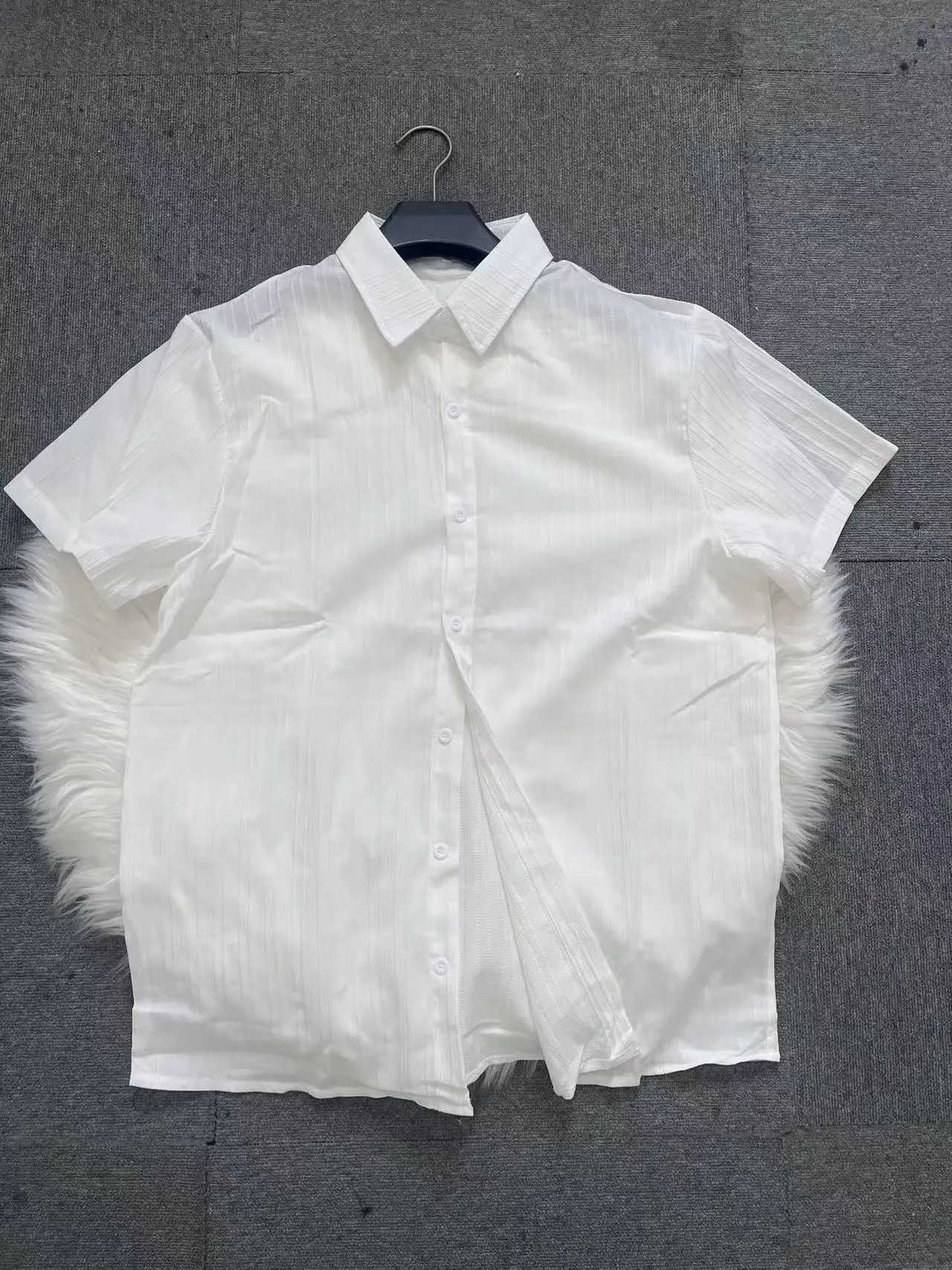 Fashionable new mens collar set mens short sleeved mens elastic pants mens casual summer wearXJ250412