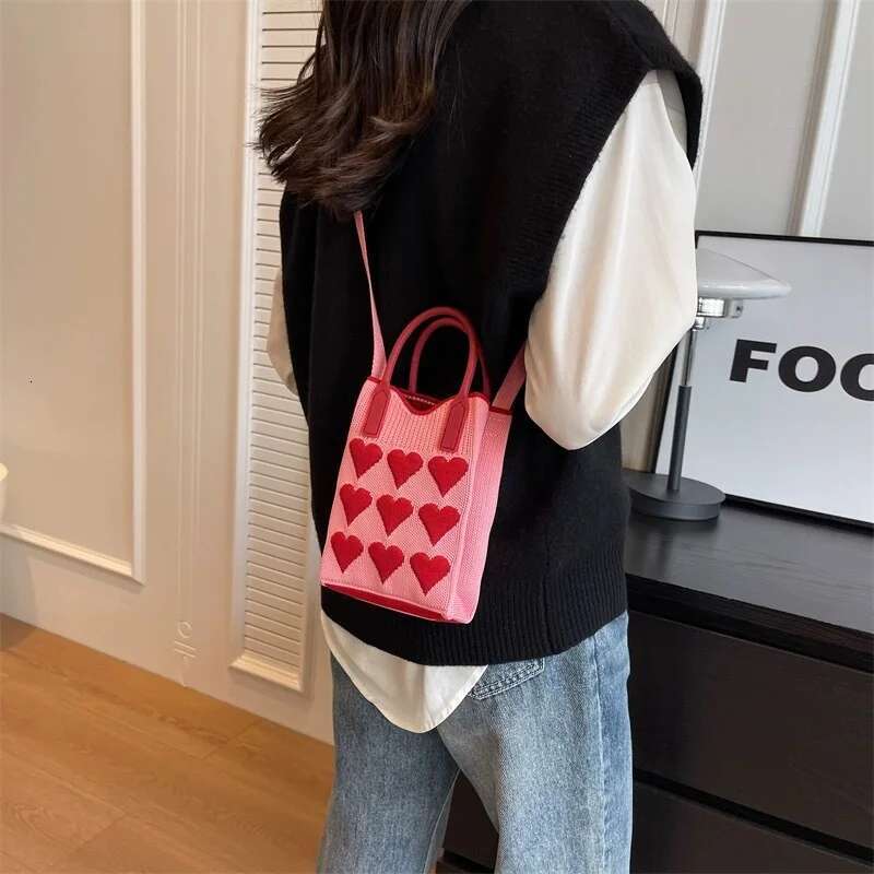Newest Crossbody Small Women's Knitted Mobile Phone Casual Fashion Shoulder Bag Purse