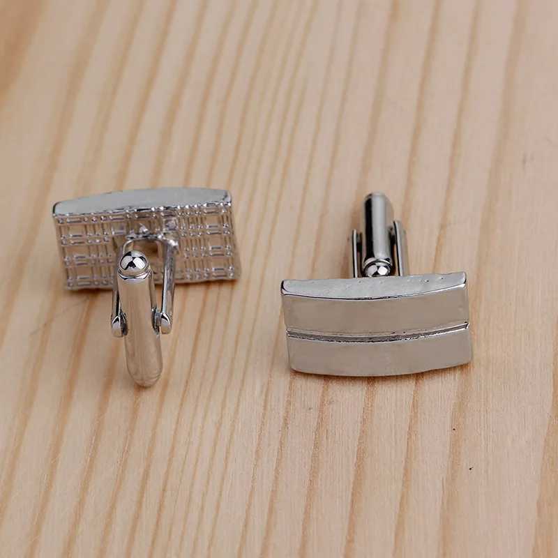 Geometric high-quality mens shirt cufflinks fashionable rectangular alloy charm cufflinks jewelry set best mens jewelry for weddingsT250412