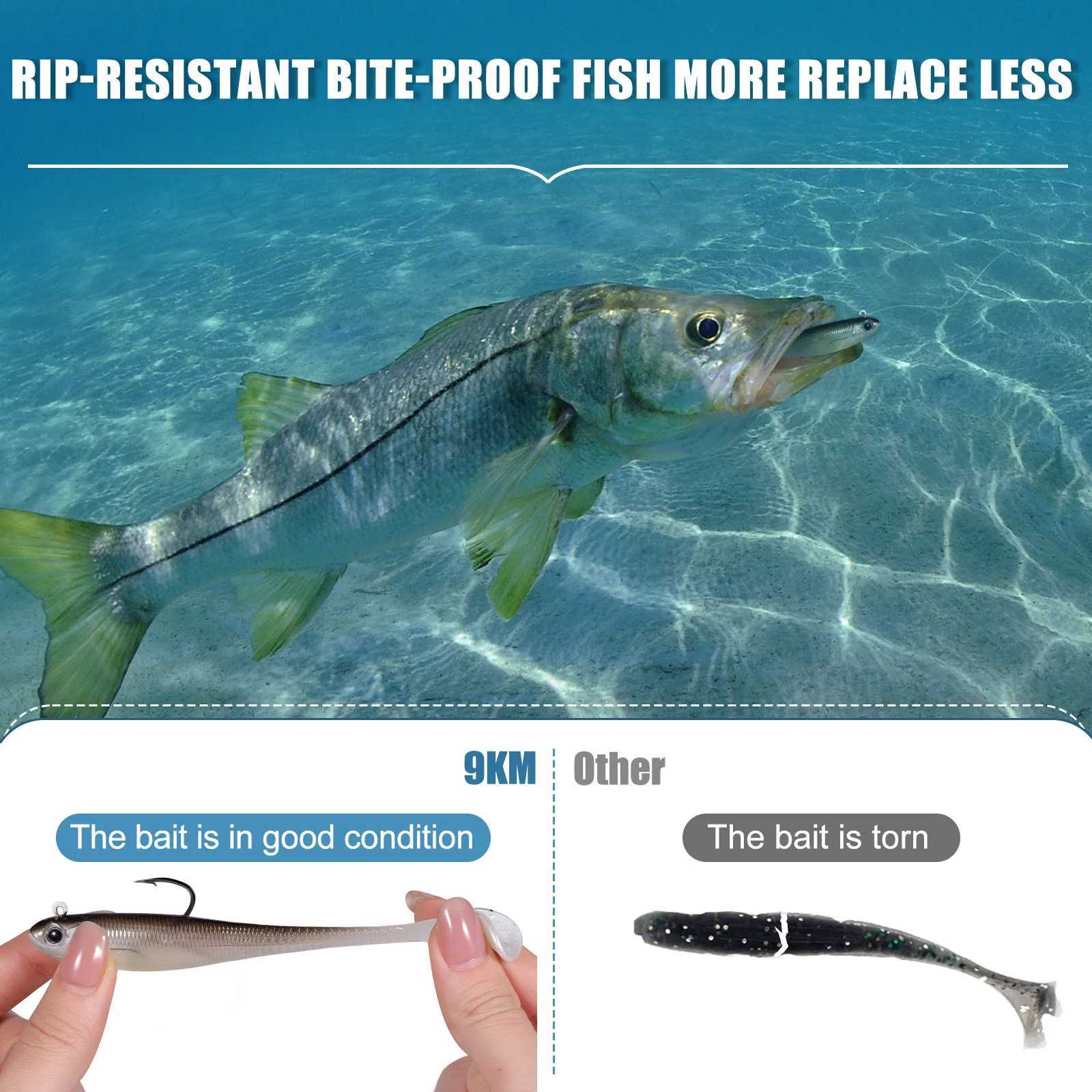 9KM 6Pcs Fishing Soft Lures 6~12.5g Jig Head Soft Fishing Lure Bass Freshwater Perch Paddle Tail Swimbait Fishing Bait Trout Z250411