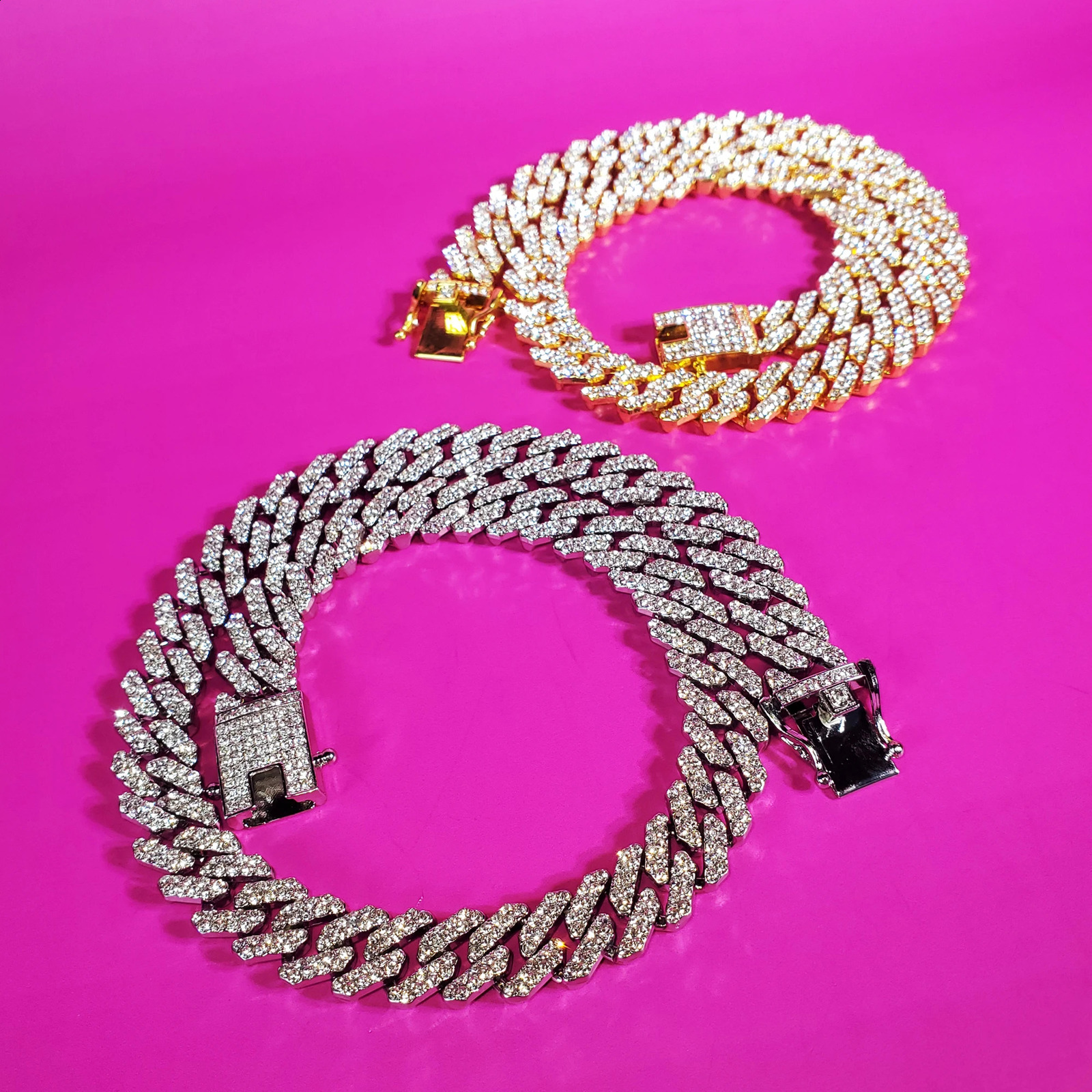 Bling Cuban Link necklace trend accessories rhinestone necklace womens banquet jewelry gifts 250409