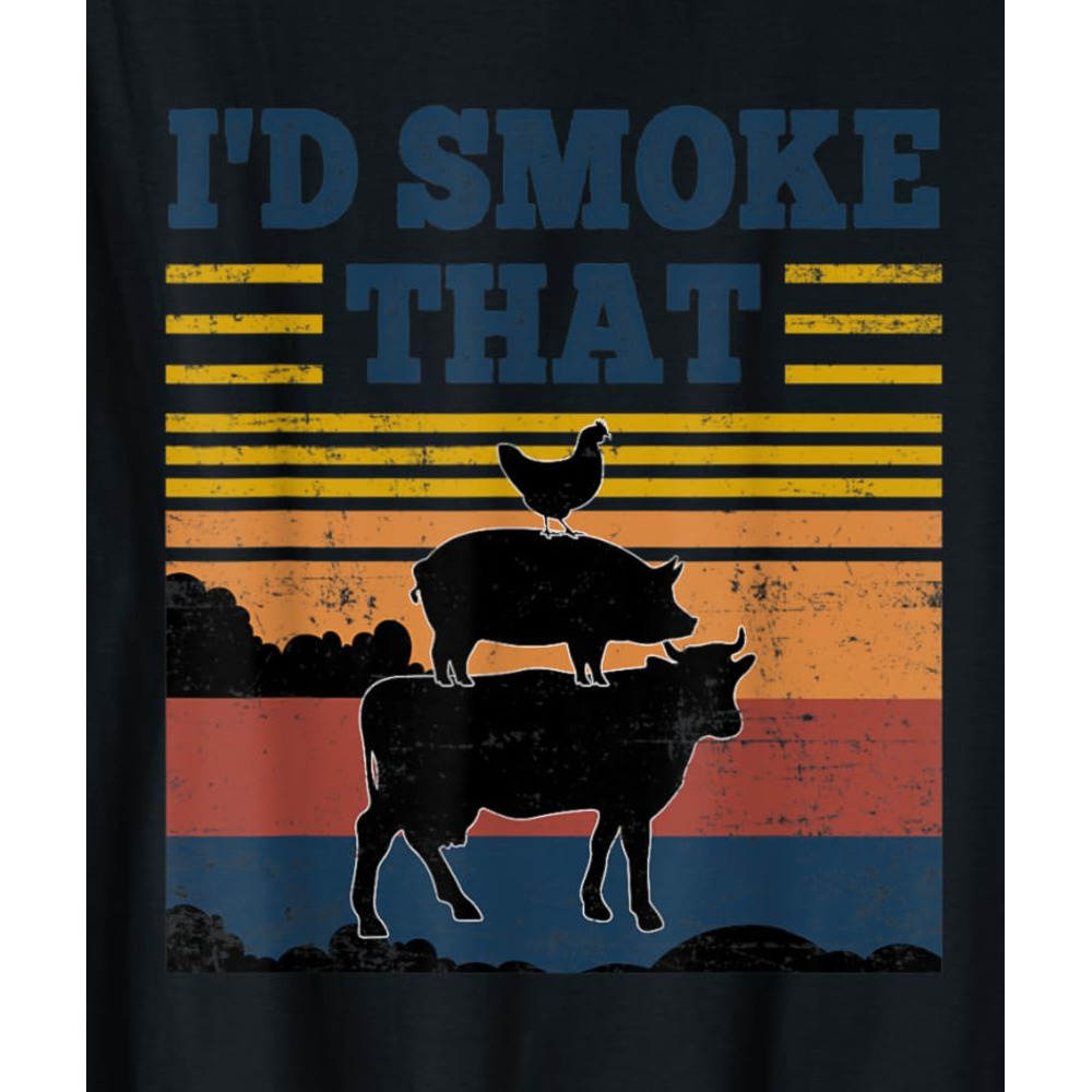 T shirt for Mens Id Smoke That Retro Vintage Funny Farm Animals Farmer Gift Graphic Tee Casual Tops Clothes Short sleeve cool