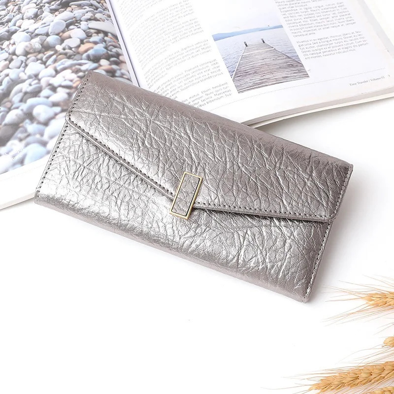 Genuine leather wallet for women long leather wallet solid leather wallet 250411