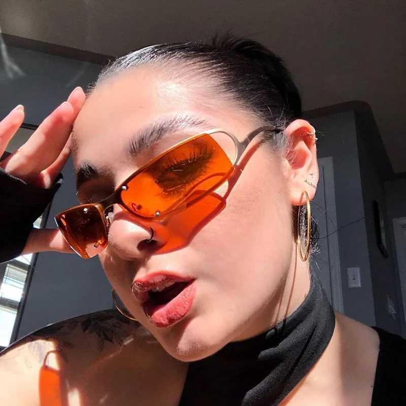 Y2K Sports Punk Sunglasses Women 2023 Luxury Brand Designer Square Goggle Sun Glasses UV400 Eyewear Men Fashion Oculos De SolC250411