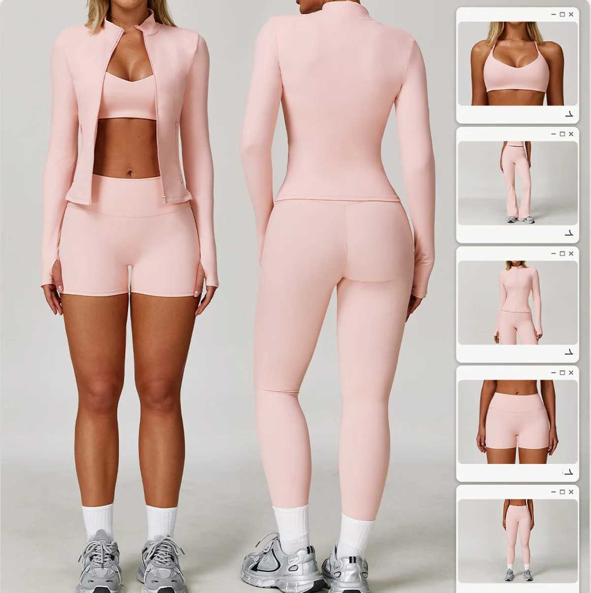 2/3PCS Yoga Suit Sports Set Women Quick-Drying Gym Set Fitness Tracksuit Running Workout Long Sleeve Sports jacket shorts suit J251112