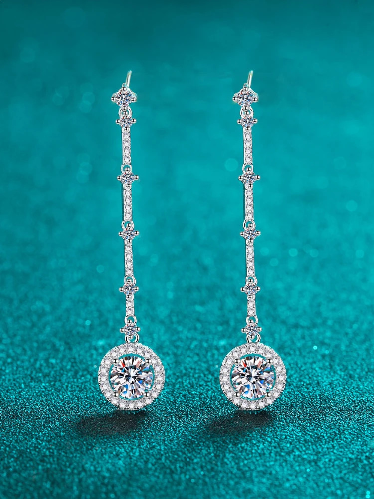 MoisaLuxe Official Store Plata Sterling 925 Silver Long Tassel Round Bag Earrings for Women Hoops Piercing Day Gift 250411