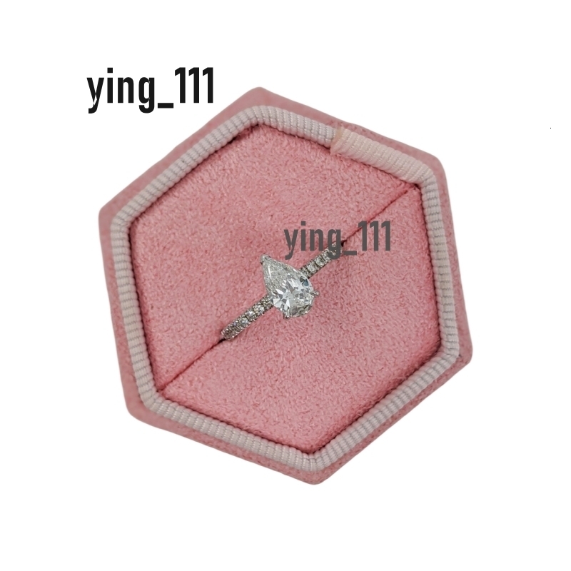 Jewelry 0.6 Carat Solitair Pear Cut Ring 14K 18K Solid Gold Half Set Lab Grown Diamond Engagement Ring For Women CVD HPHT Diamond Customize Ring