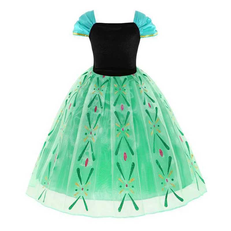 Disney Disney Frozen Dress Girl Green Fancy Birthday Party Dress Childrens Role Play Anna Princess Dress Carnival Party Childrens DressXJ250411